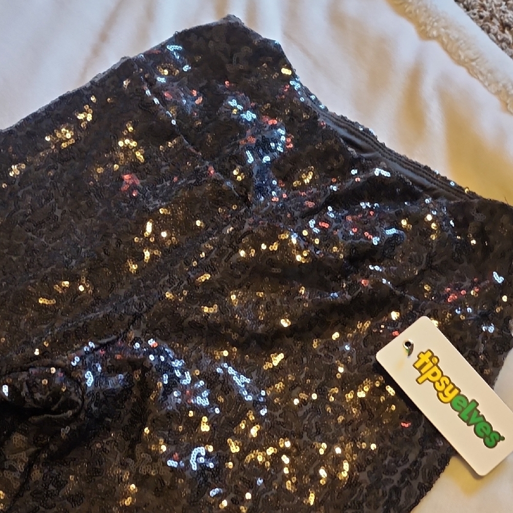 Tipsy Elves Black Sequin Pants